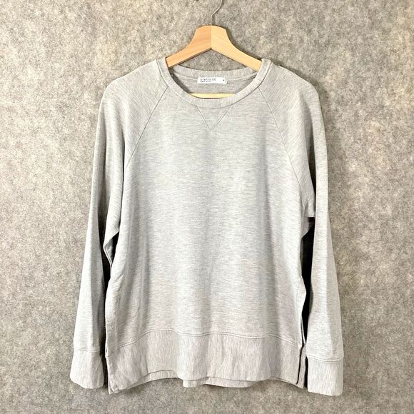 Stateside Women’s Medium Sweatshirt Crew Neck Light Gray Pullover Casual Boho - Picture 1 of 13